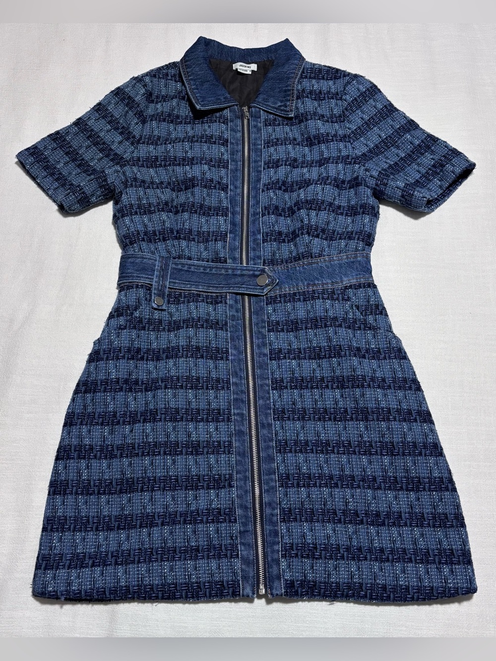 Jason Wu Blue Tweed Denim Mini Dress | Size Medium